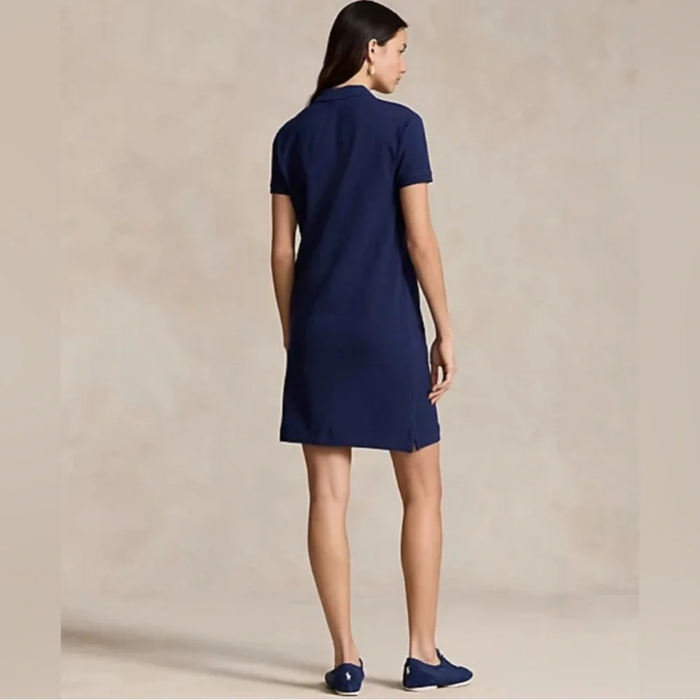 Ralph Lauren Dark Blue Cotton Mesh Polo Dress (Size Medium) - Picture 2 of 3